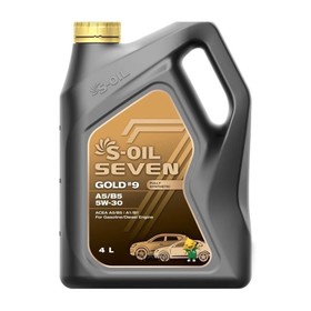 Масло моторное S-OIL GOLD #9, 5W-30, CF/SL, A5/B5, синтетическое, 4 л