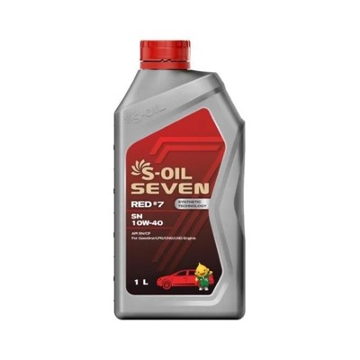 Масло моторное S-OIL RED #7, 10W-40, CF/SN, синтетическое, 1 л