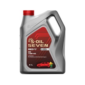 Масло моторное S-OIL RED #7, 10W-40, CF/SN, синтетическое, 4 л