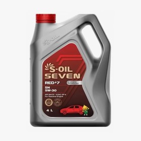 Масло моторное S-OIL RED #7, 5W-30, CF/SN, синтетическое, 4 л