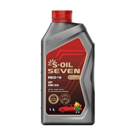 Масло моторное S-OIL RED #9, 0W-20, SP, синтетическое, 1 л