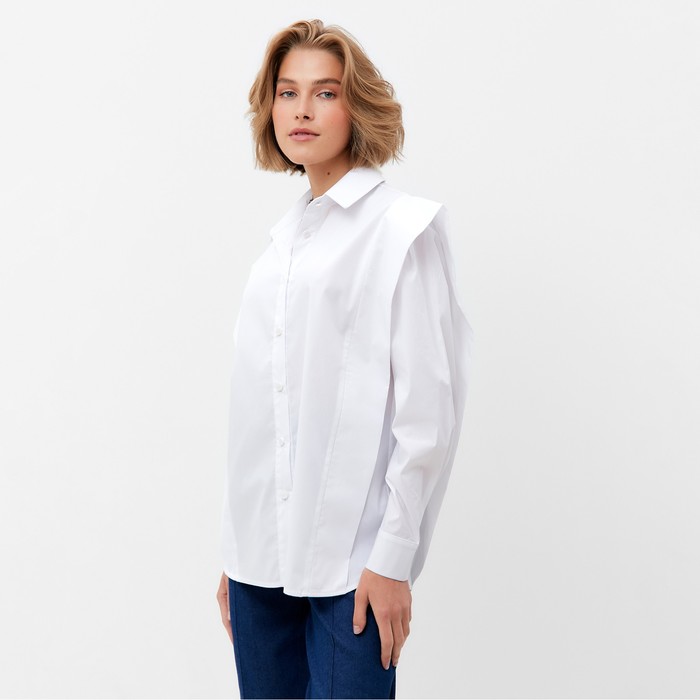 Блузка женская MINAKU: Casual Collection цвет белый, р-р 42