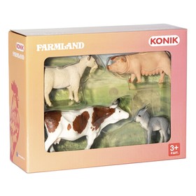 Набор животных фермы KONIK: козел, овца, осел, корова