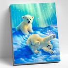 Картина по номерам, 40 × 50 см «Белые медвежата» 25 цветов - фото 319677343