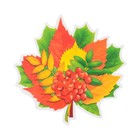 Украшение на скотче "Осенний букет" красный, зелёный, 18х18 см - фото 110753594