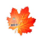 Украшение на скотче "Кленовый лист" оранжевый, 18х18 см (комплект 10 шт) - фото 25276542