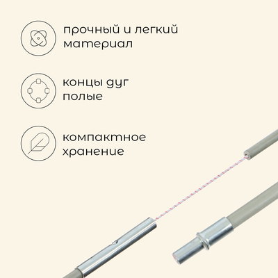 Набор дуг для палатки, фибергласс, 2 шт.