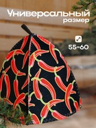 Шапка для бани и сауны «Перец», полиэфир, шерсть, «Добропаровъ» - Фото 3