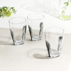 Набор стаканов стеклянный «Снэп», 260 мл, 3 шт, серый пластиковый аксессуар - фото 4387525