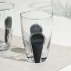 Набор стаканов стеклянный «Снэп», 260 мл, 3 шт, серый пластиковый аксессуар - Фото 3