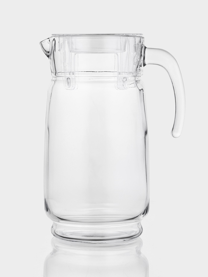 Кувшин Paşabahçe «Акватик», 1650 мл, акриловая крышка, стекло, прозрачный - Фото 1