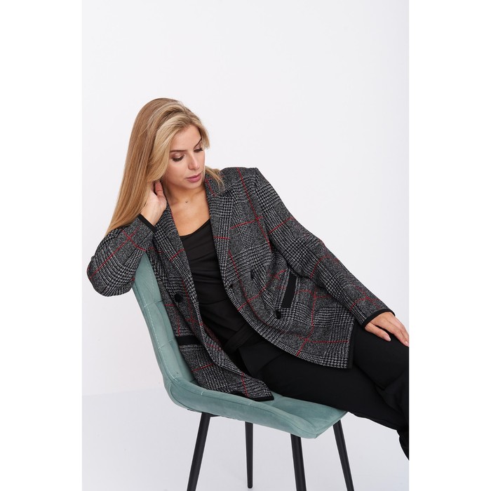 Жакет женский, размер 46, цвет серо-красный 65513