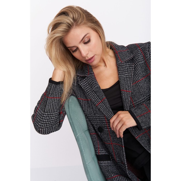 Жакет женский, размер 46, цвет серо-красный 65513