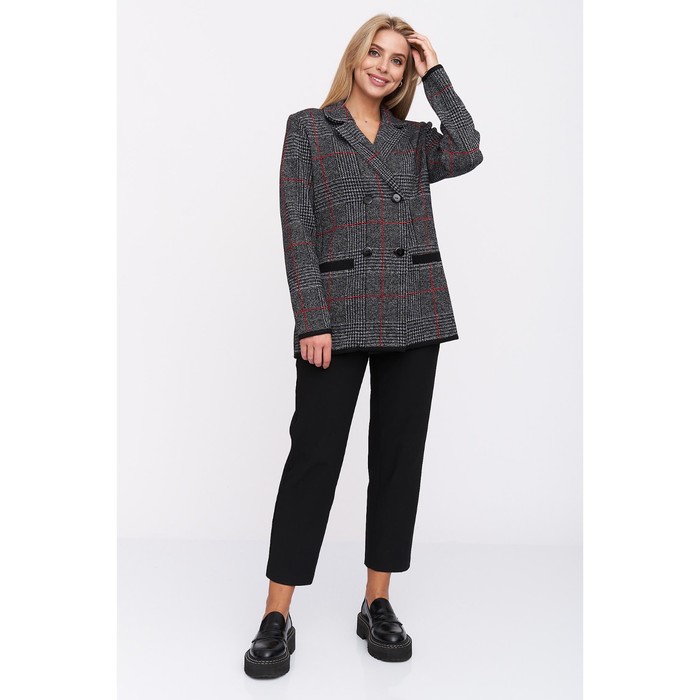 Жакет женский, размер 46, цвет серо-красный 65513