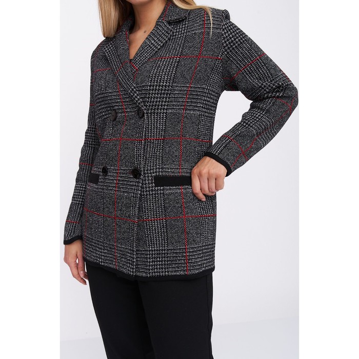 Жакет женский, размер 46, цвет серо-красный 65513