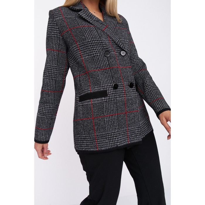 Жакет женский, размер 46, цвет серо-красный 65513