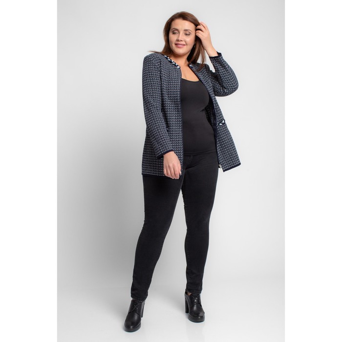 Жакет женский, размер 54, цвет тёмно-синий 65516