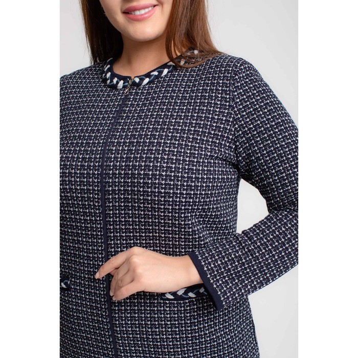 Жакет женский, размер 56, цвет тёмно-синий 65517