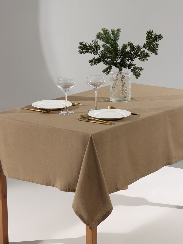Скатерть «Этель» ECO, 136×180±6 см, 70% хлопок, 30% лён, 190 г/м², оливковая - Фото 1