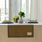 Дорожка на стол «Этель» ECO, 40×136 ±6 см, 70% хлопок, 30% лён, 190 г/м², оливковая - Фото 1