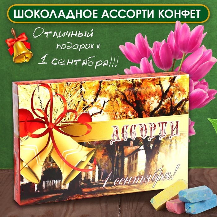 Шоколадные конфеты в коробке 1 сентября, ассорти, 230 г