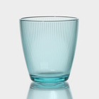 Стакан низкий стеклянный «Концепто Страйпи», 250 мл, цвет бирюзовый - фото 4387593