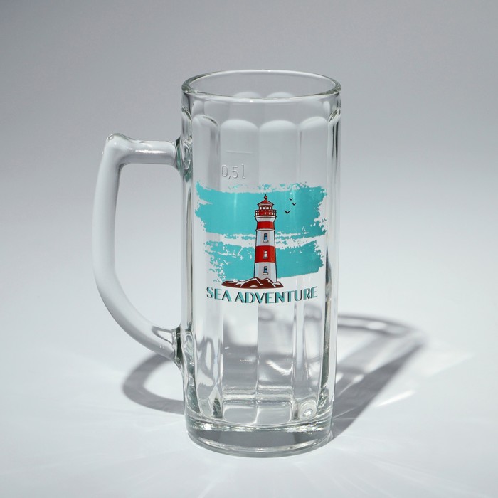 Кружка стеклянная для пива «Гамбург. Морское приключение», 500 мл, рисунок микс