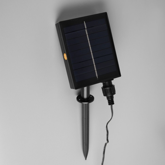 Гирлянда «Нить» 5.4 м с насадками «Диско-шары», IP44, тёмная нить, 10 LED, свечение красное/тёплое белое, солнечная батарея - фото 1884257361