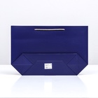 Пакет подарочный ламинированный, с лентой «Синий», горизонтальный, 30×27.5×12 см - Фото 3