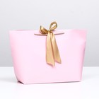 Пакет подарочный с лентой 30 х 27,5 х 12 см "Розовый" - фото 319677830