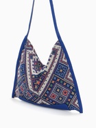 Сумка-шопер женская на магните, размер 35×6×29 см, синяя/белая - Фото 5