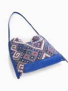 Сумка-шопер женская на магните, размер 35×6×29 см, синяя/белая - Фото 2