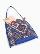 Сумка-шопер женская на магните, размер 35×6×29 см, синяя/белая - Фото 9