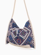 Сумка-шопер женская на магните, размер 35×6×29 см, белая/синяя - Фото 6