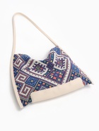 Сумка-шопер женская на магните, размер 35×6×29 см, белая/синяя - Фото 4