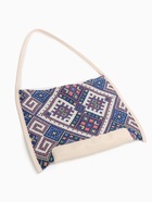 Сумка-шопер женская на магните, размер 35×6×29 см, белая/синяя - Фото 2