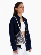 Сумка-шопер женская на магните, размер 35×6×29 см, белая/синяя - Фото 10