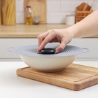 Крышка универсальная Доляна, силикон, d=22.5 см, цвет серый - Фото 2