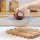 Крышка универсальная Доляна, силикон, d=22.5 см, цвет серый - Фото 3