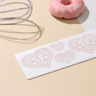 Коврик для айсинга Доляна «Сердца», силикон, 37,5×8×0,1 см, цвет белый - Фото 3