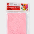 Коврик для айсинга Доляна «Листья», силикон, 37.5×8×0.1 см, розовый - Фото 6