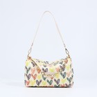 Сумка молодёжная на молнии, с принтом, 24×11×13 см, бежевая - Фото 1