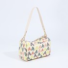 Сумка молодёжная на молнии, с принтом, 24×11×13 см, бежевая - Фото 3