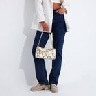 Сумка молодёжная на молнии, с принтом, 24×11×13 см, бежевая - Фото 10