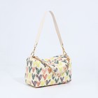 Сумка молодёжная на молнии, с принтом, 24×11×13 см, бежевая - Фото 4