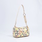 Сумка молодёжная на молнии, с принтом, 24×11×13 см, бежевая - Фото 6