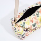 Сумка молодёжная на молнии, с принтом, 24×11×13 см, бежевая - Фото 8