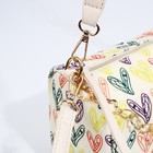 Сумка молодёжная на молнии, с принтом, 24×11×13 см, бежевая - Фото 9