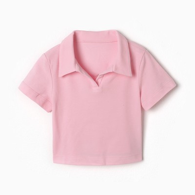 Футболка-поло для девочки, цвет розовый, рост 104 см