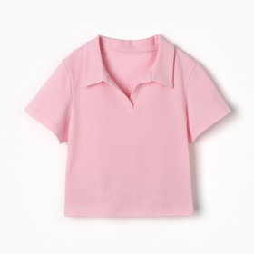 Футболка-поло для девочки, цвет розовый, рост 110 см